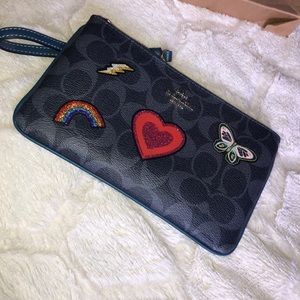 Coach wallet wristlet with patches never used